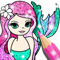Sirena Para Colorear Libro Glitter